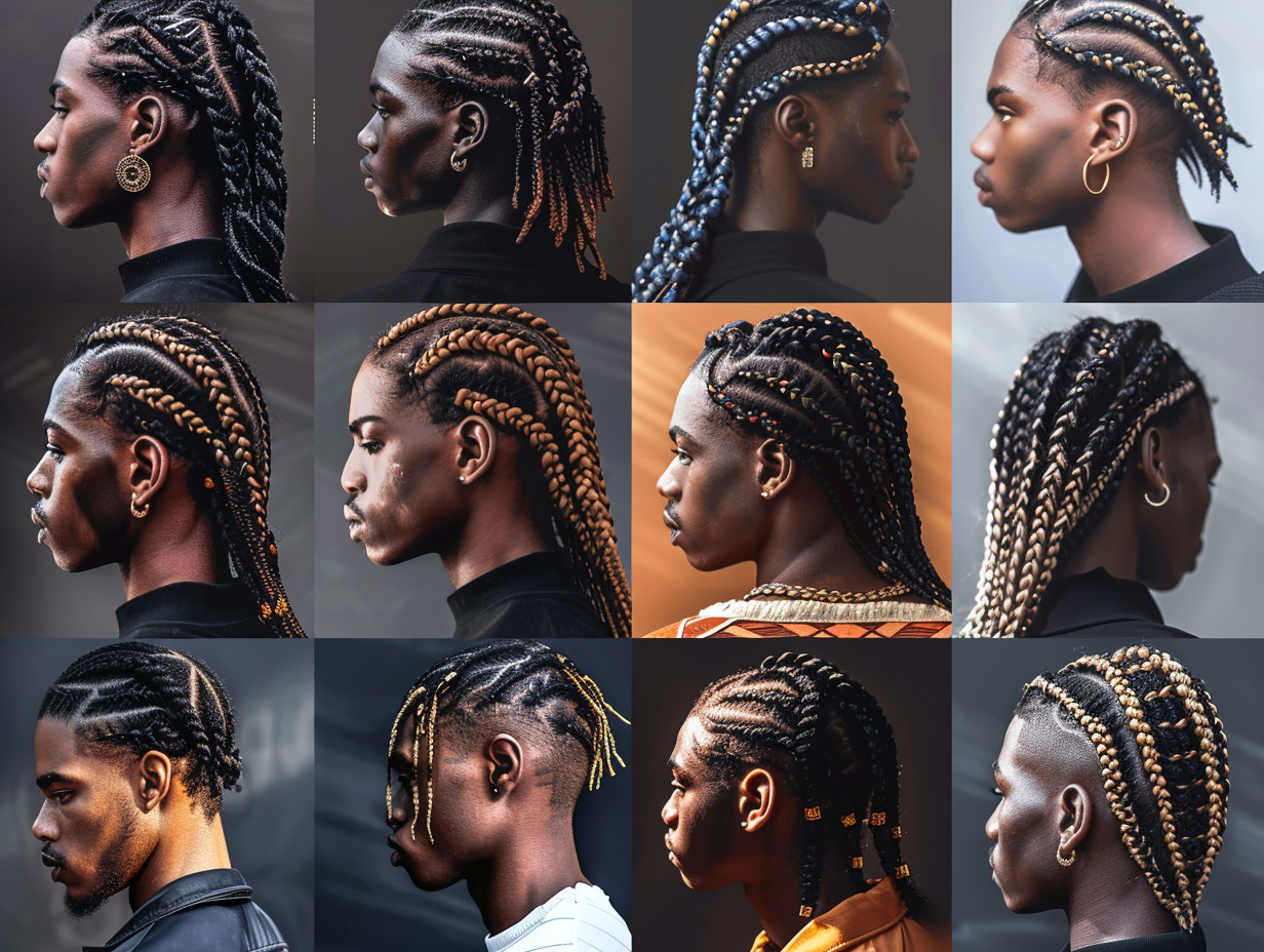 coiffure homme tressée