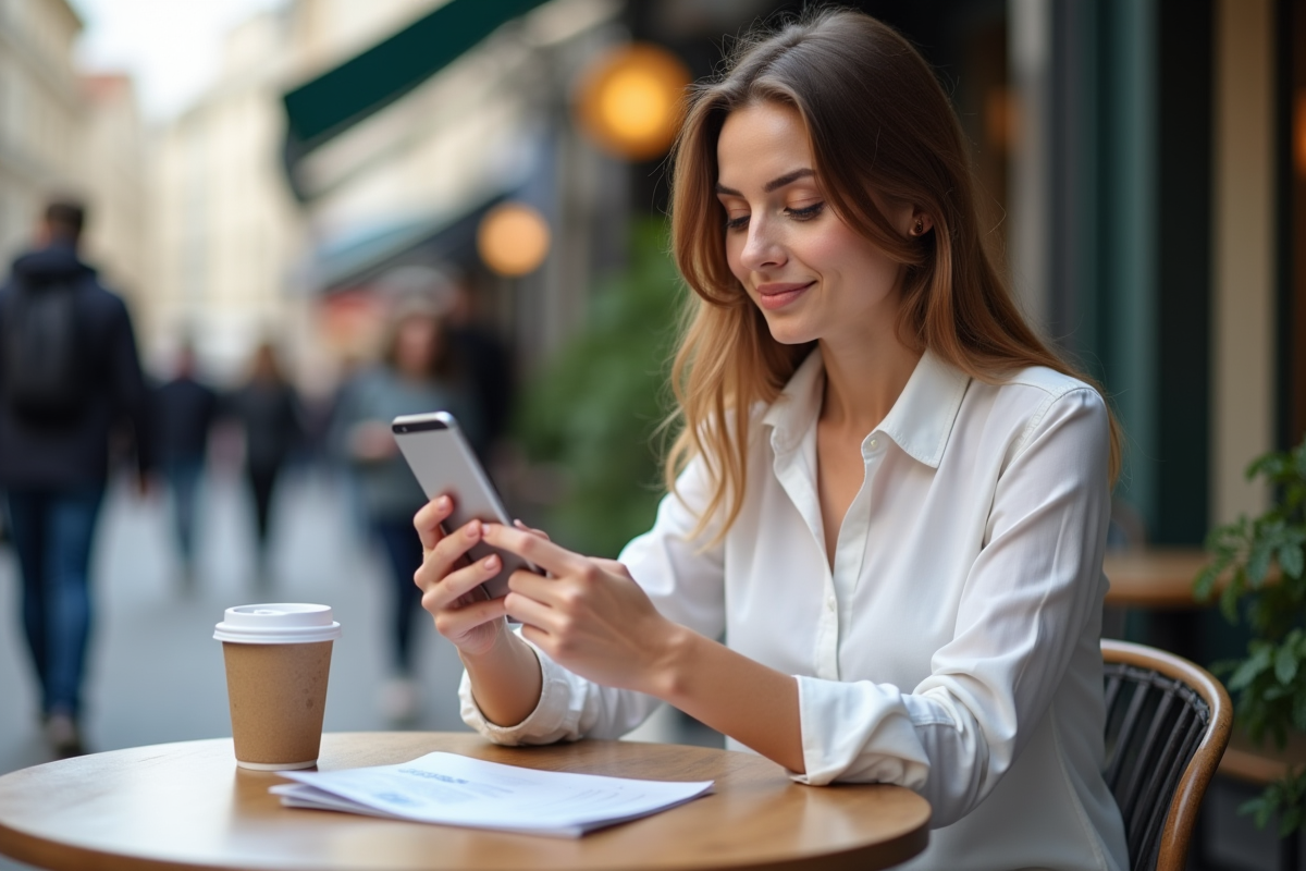Jeune femme vérifiant son portefeuille d