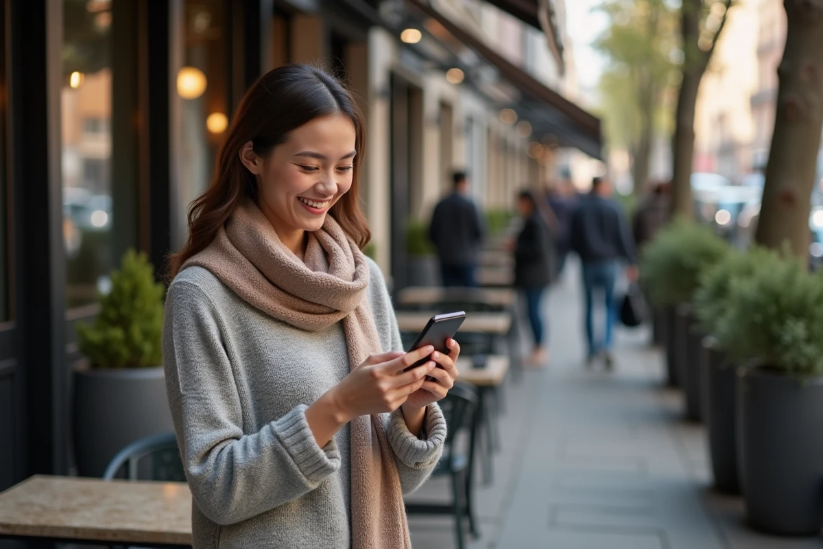Femme heureuse montrant une récompense Monopoly à une amie en extérieur