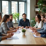 Groupe de professionnels divers dans un bureau moderne à Limoges
