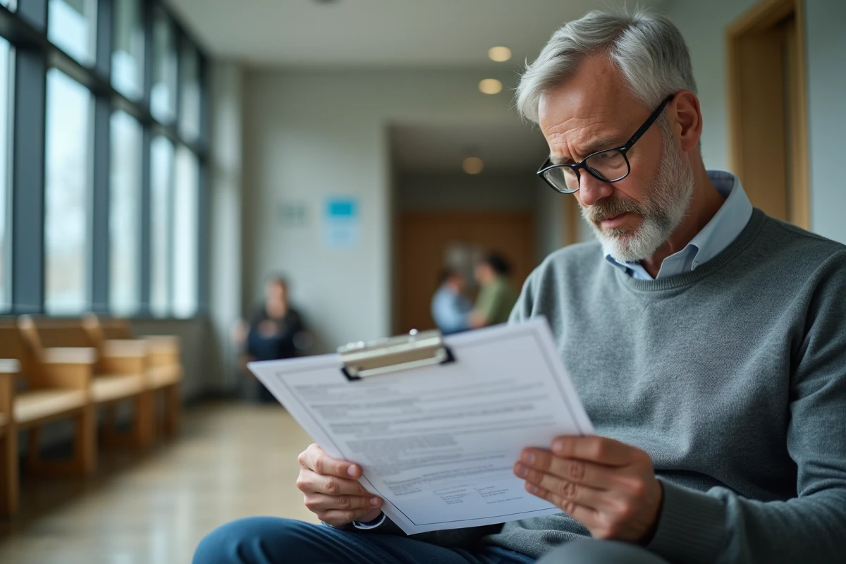 Homme attentif dans une salle d