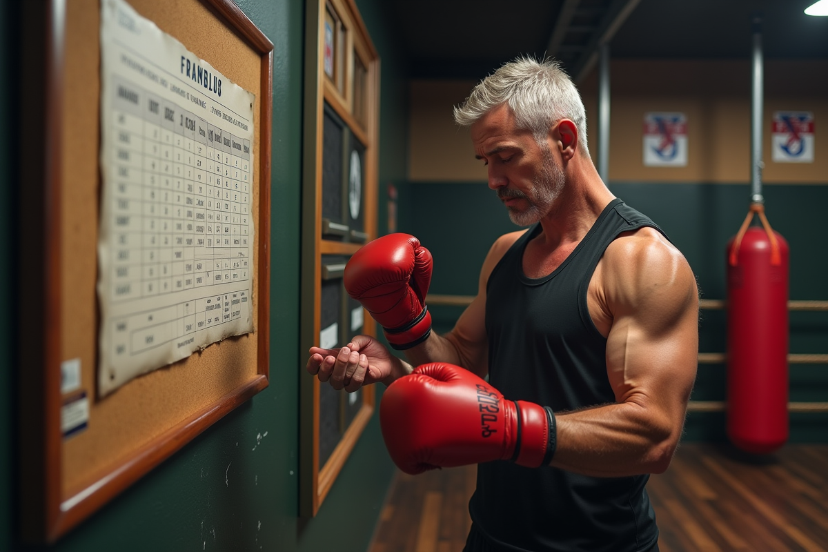 Homme mesurant ses mains pour choisir des gants de boxe