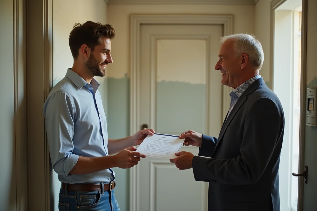 Jeune homme donnant une attestation d