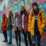 Groupe de jeunes en streetwear dans la ville