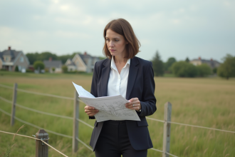 Urbaniste femme examinant des plans en extérieur