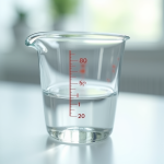 Verre mesure d'eau à 10 ml sur table lumineuse